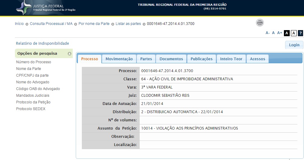 Doris também enfrenta  processos na Justiça Federal