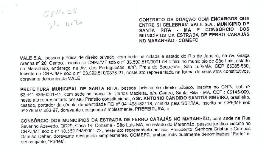 Prefeito de Santa Rita não presta contas de convênio com a Vale
