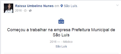 Raissa também trabalha na gestão do prefeito cujo marido será o fiscal na Câmara.