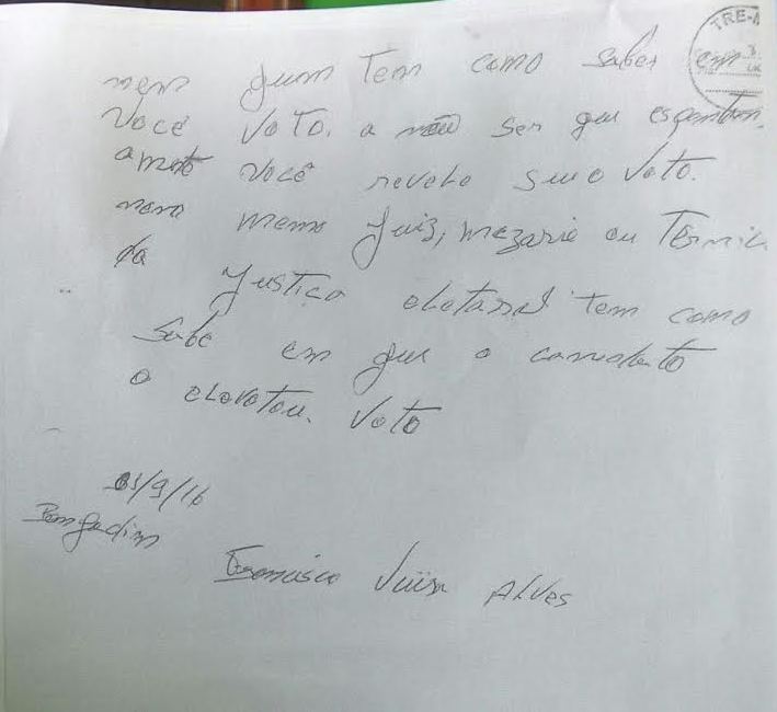 Prefeito eleito cometeu erros de português e sequer escreveu corretamente a palavra 'ninguém'.