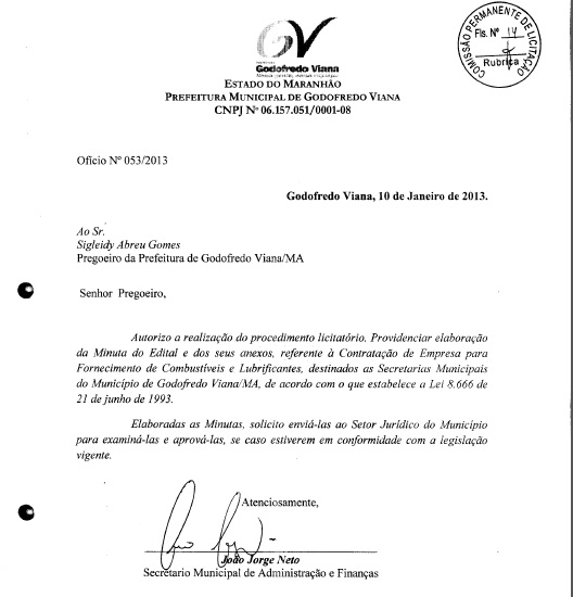Autorização para assaltar os cofres foi assinada no dia 01/01/2013.