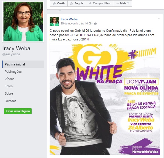 Festas e shows serão prioridades de Iracy Weba em Nova Olinda. 