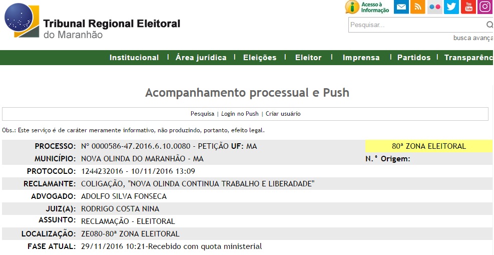 Justiça apura voto de eleitor morto em Nova Olinda do Maranhão.
